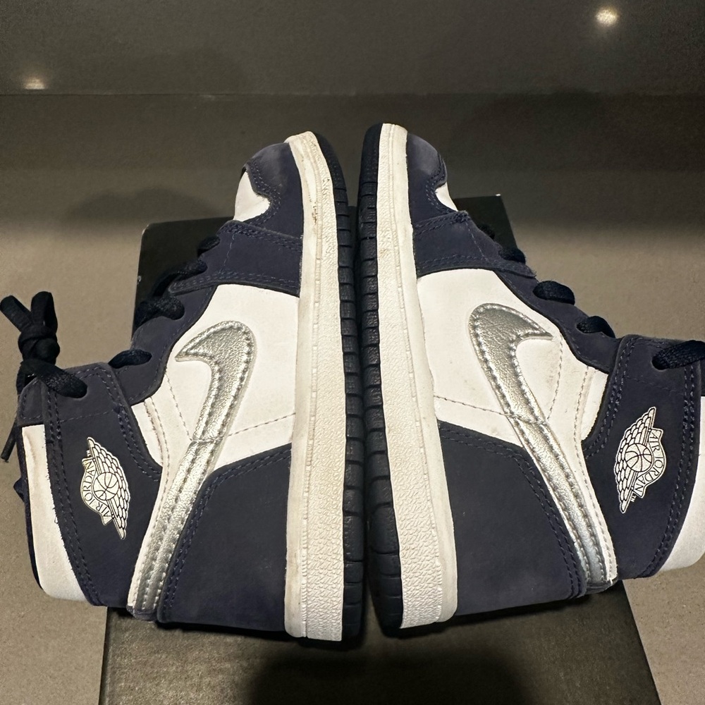 Nike Air Jordan 1 Kids Sneakers - Midnight Navy co.jp and White